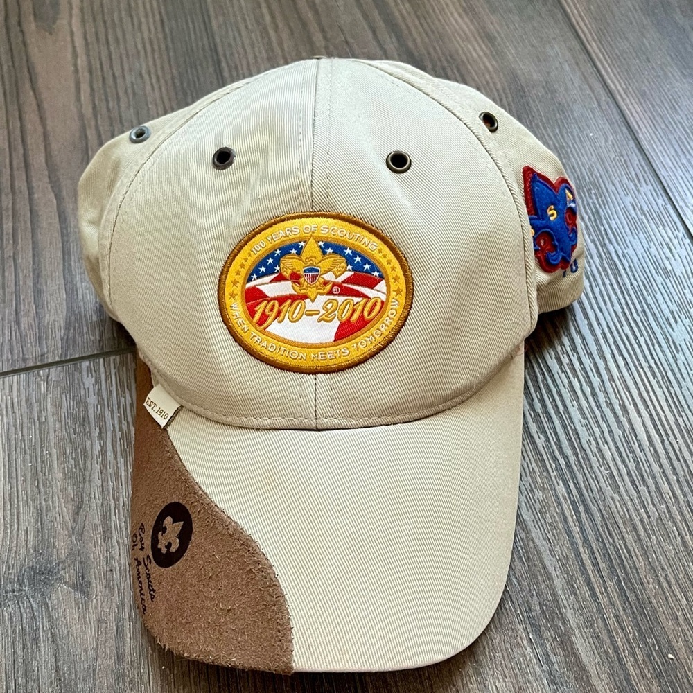 Beige and Brown Baseball Cap with Patch - Picture 11 of 11